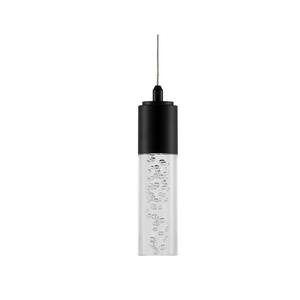 Bolha 4.75 in. 1-Light Bubble Acrylic/Iron Modern Minimalist Integrated LED Black Pendant