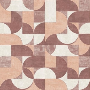 Composed Shapes Redwood Removable Peel and Stick Vinyl Wallpaper, 28 sq. ft.