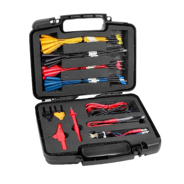 68-Piece Automotive Multimeter Test Lead Kit with Back Probe Size Coding Oscilloscope Probe Alligator Clips