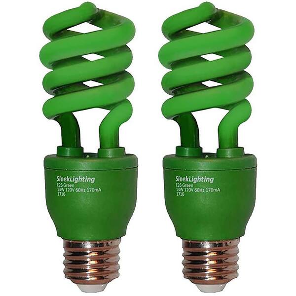SleekLighting 23 Watt T2 RED Light Spiral CFL Light Bulb 120V E26 Medium Base-Energy Saver Pack of 2 