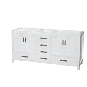 Sheffield 70.75 in. W x 21.5 in. D x 34.25 in. H Double Bath Vanity Cabinet without Top in White