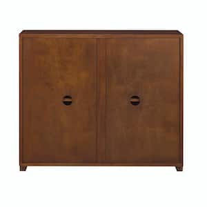 39 in. W x 9.25 in. D x 32.63 in. H Brown Linen Cabinet with 2-Outlet Holes, Storage Cabinet for Entryway, Hallway