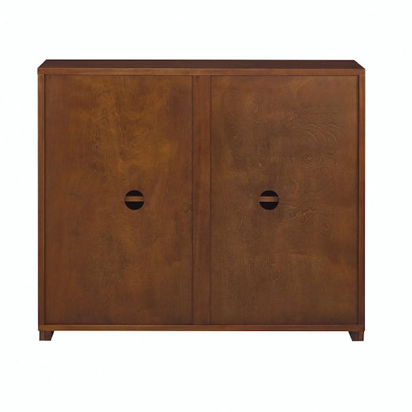 Unbranded 39 in. W x 9.25 in. D x 32.63 in. H Brown Linen Cabinet with 2-Outlet Holes, Storage Cabinet for Entryway, Hallway