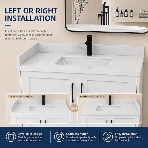 Zeafive 21.25 in. W x 4 in. H Engineered Stone Bathroom Vanity