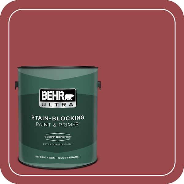 BEHR ULTRA 1 gal. #ECC-10-3 Holly Berry Extra Durable Semi-Gloss Enamel Interior Paint & Primer