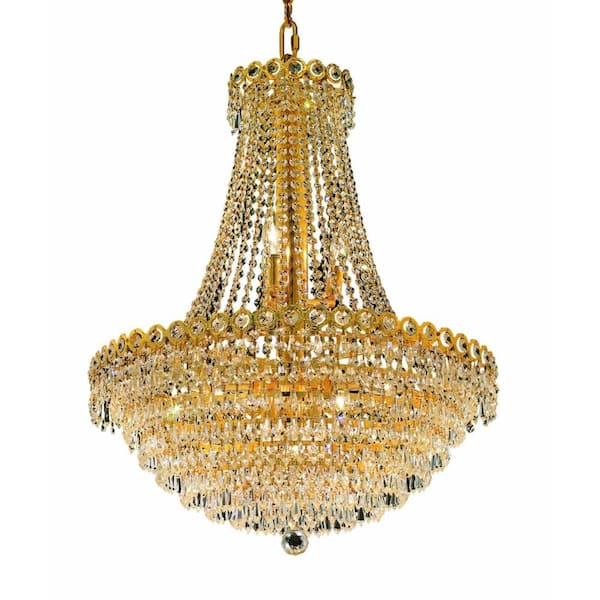 Elegant Lighting 12-Light Gold Chandelier with Crystal Clear
