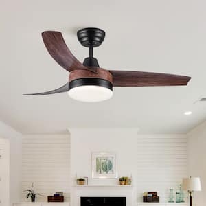 Smalisze 42 in. Integrated LED Dark Brown Indoor Standard Ceiling Fan with Light, DC Motor and Remote Control