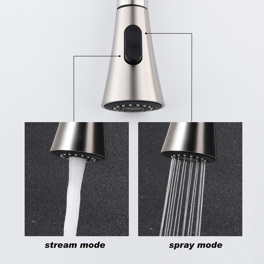 Stainless Steel Single Handle Pull-Out Spray Kitchen Faucet