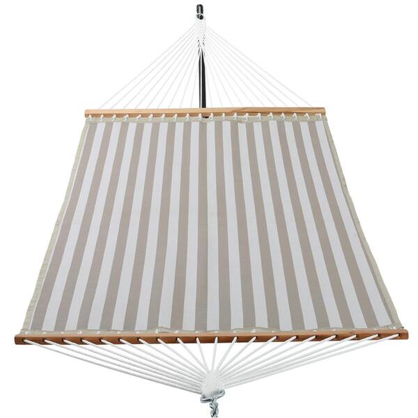 UPHA 11 ft. Textilene Hammock Bed Hammock with Spreader Bar Hammock in Beige