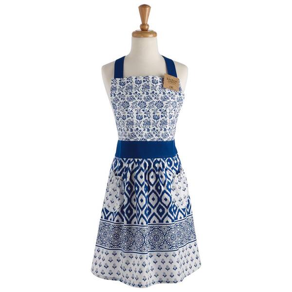 Design Imports Blue Tunisia Printed Apron