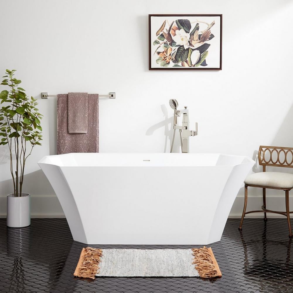 Rossetti 67'' Glossy White Acrylic Freestanding Bathtub