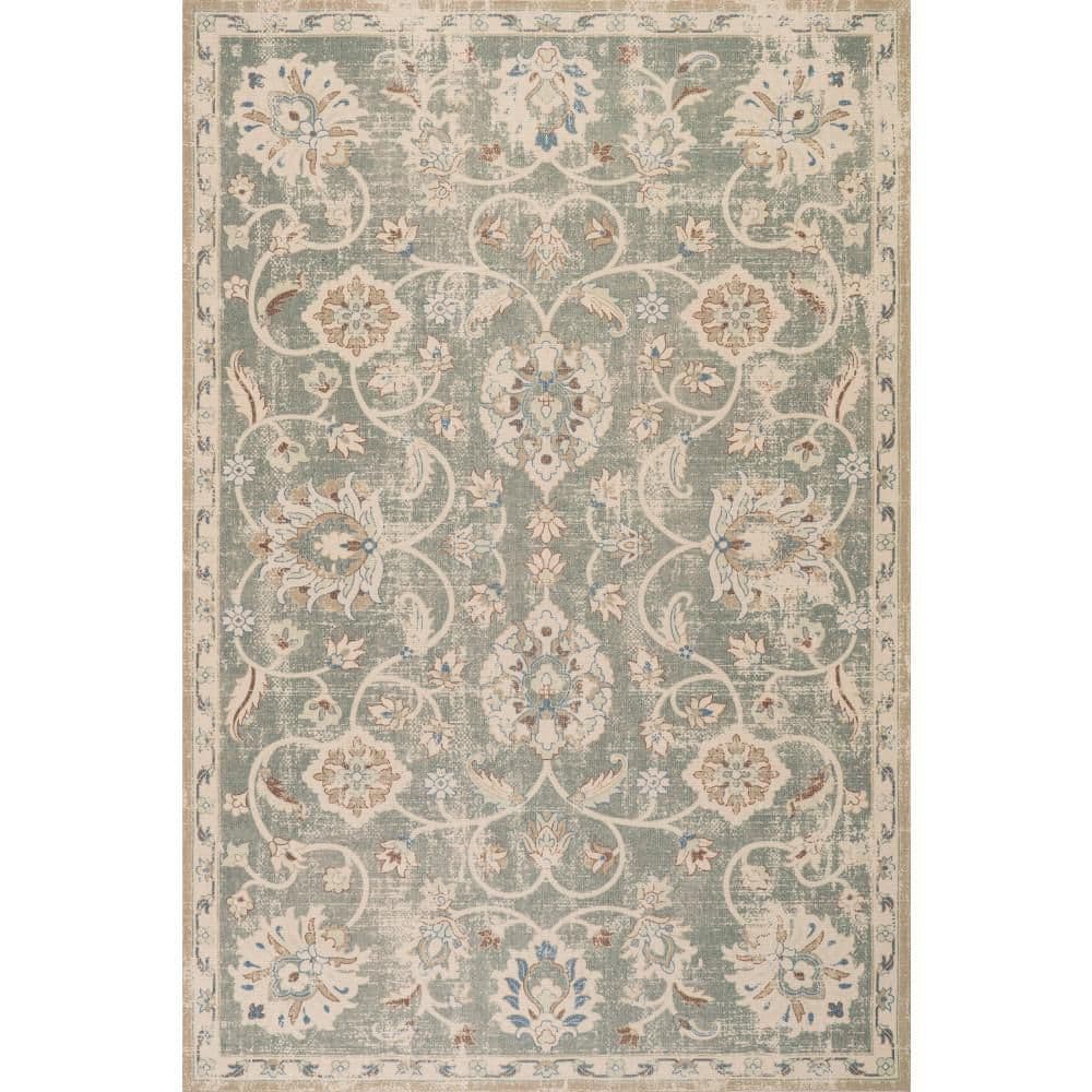 nuLOOM Xavena Floral & Paisley Transitional Green 8 ft. x 10 ft