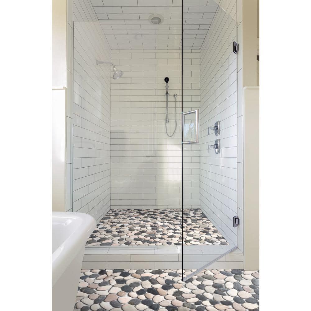 Classic Pebble Multicolor Natural Stone Mosaic Tile Sheet