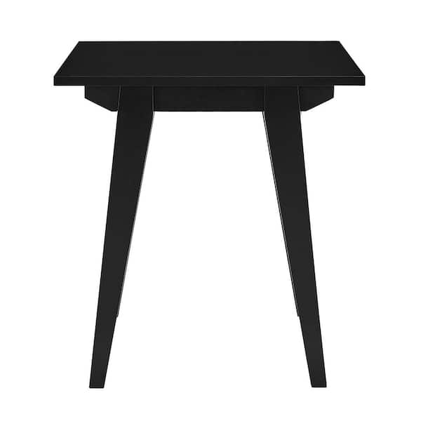 18.5 in. Black Rectangular Wooden Scandinavian End Table