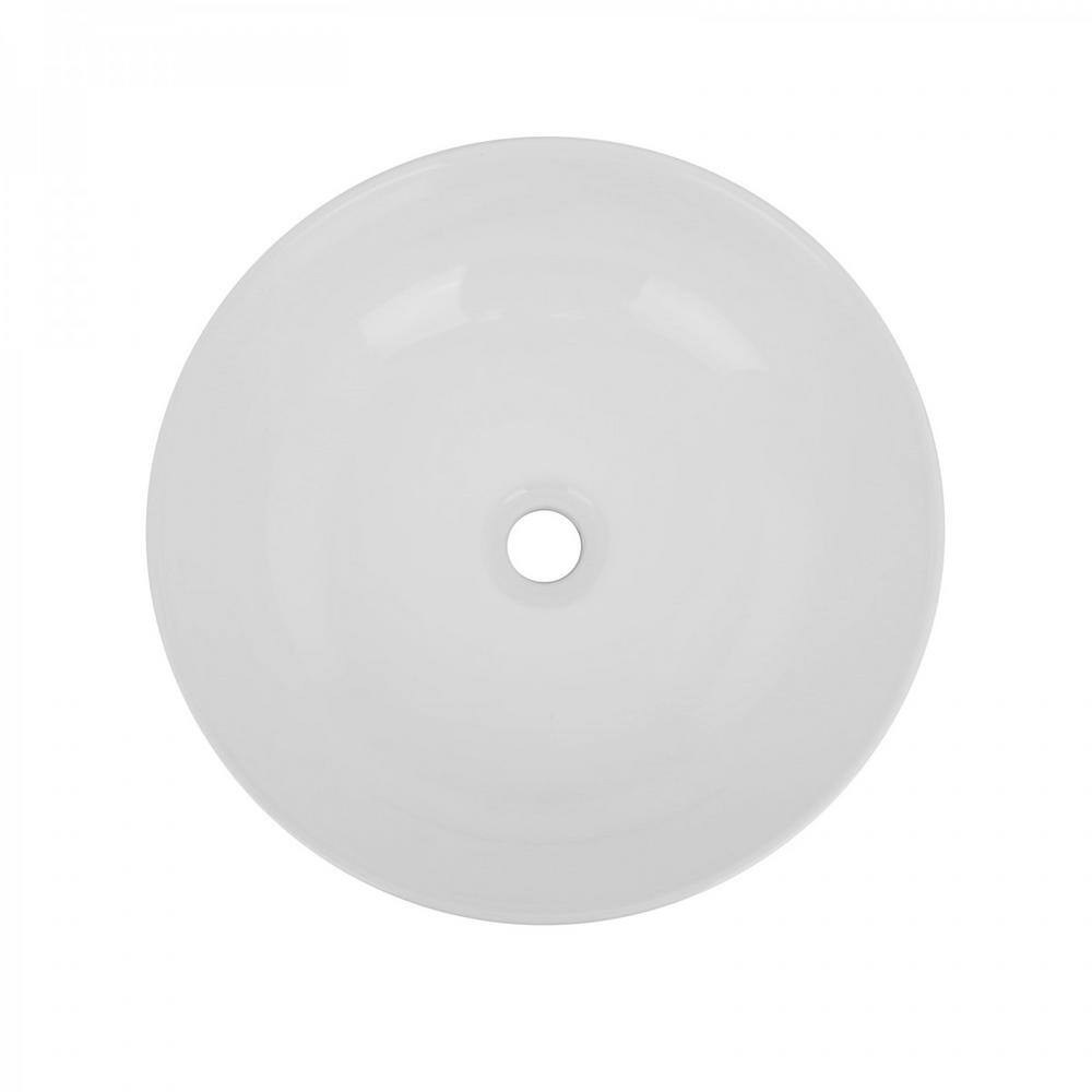 Cassini 15.5'' Glossy White Ceramic Round Above-Counter Sink