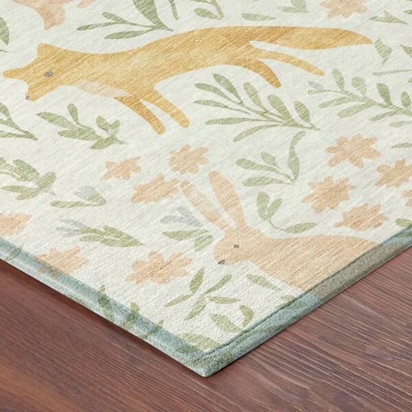 Chantille Machine Washable Indoor/Outdoor Abstract ACN2509 Ivory 5 ft. x 7 ft. 6 in. Area Rug