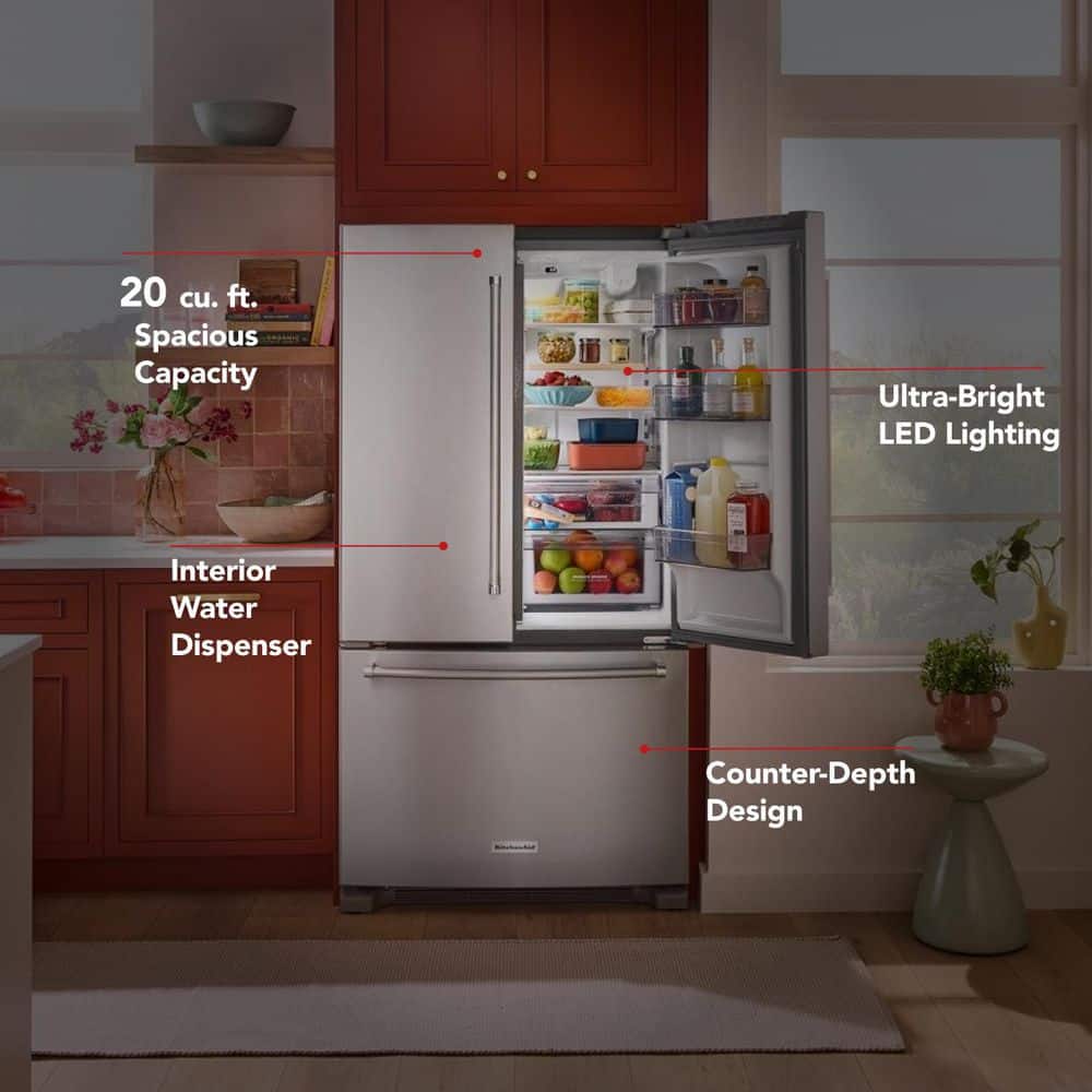 36 in. 20 cu. ft. Counter-Depth French Door Refrigerator in Stainless Steel on Fridge.com