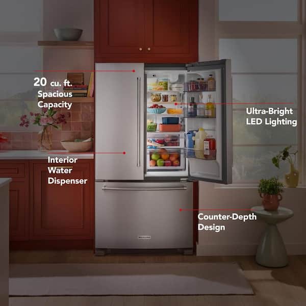 KitchenAid 36 in. 20 cu. ft. Counter-Depth French Door