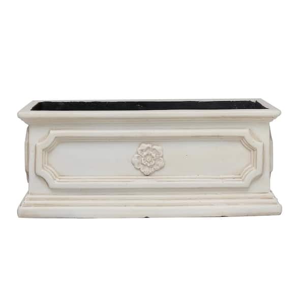 MPG 20 in. x 8 in. Aged White Stone Window Boxes & Troughs
