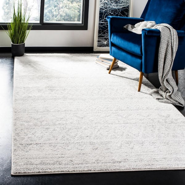 Adirondack 3 ft. x 4 ft. Ivory/Silver Geometric Striped Area Rug