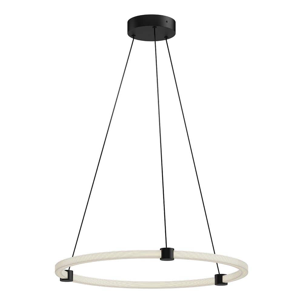 Bruni 24 in. 1 Light 33-Watt Black Integrated LED Pendant Light price history on PriceWatchPro