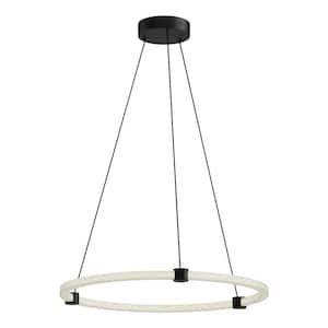 Bruni 24 in. 1 Light 33-Watt Black Integrated LED Pendant Light