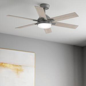Georgetown 52 in. Integrated LED Indoor Matte Silver Ceiling Fan with Light Kit and Remote Included