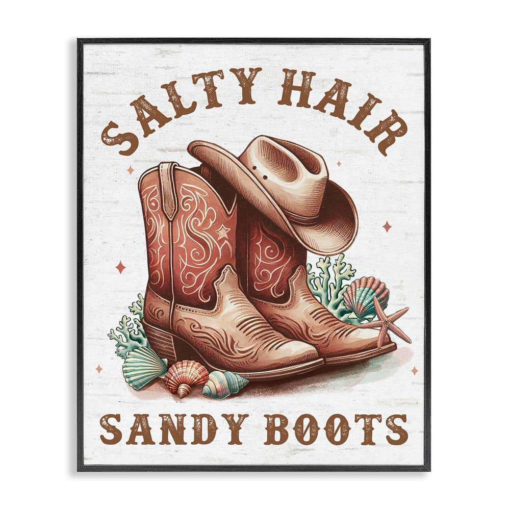 Coastal Cowgirl Boots by Lettered and Lined Black Framed Nature Giclee Art Print 14 in. x 11 in. price history on PriceWatchPro