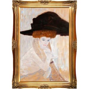 32 in. x 44 in. "Black Feather Hat" by Gustav Klimt Framed Wall Art