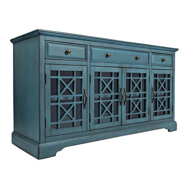 Antique blue tv stand discount