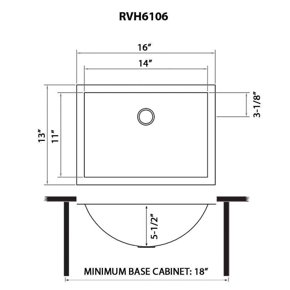 Brushed Stainless Steel Rectangular Undermount Bathroom Sink