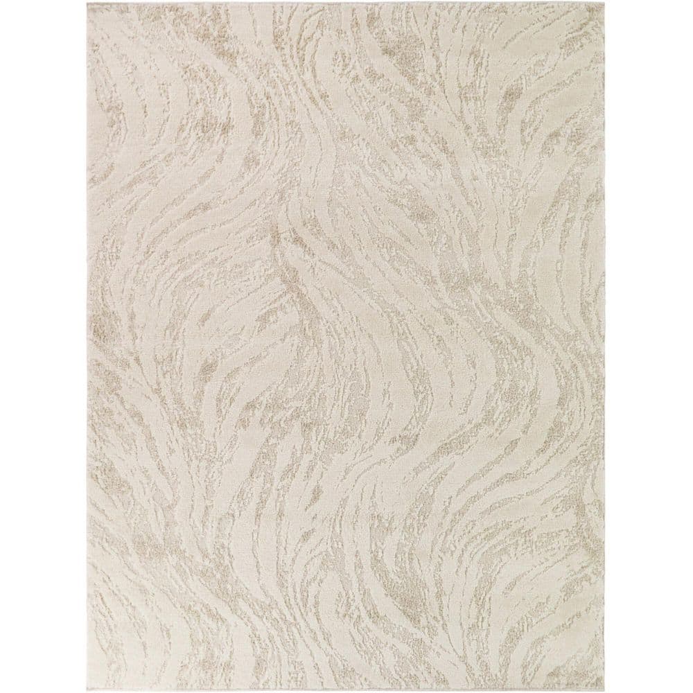 Nassos Beige/Ivory 8 ft. x 10 ft. Abstract Waves Area Rug price history on PriceWatchPro