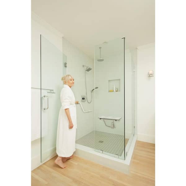 22 in. x 15 in. Folding Wall Mount ADA Compliant Shower Seat Bench in White