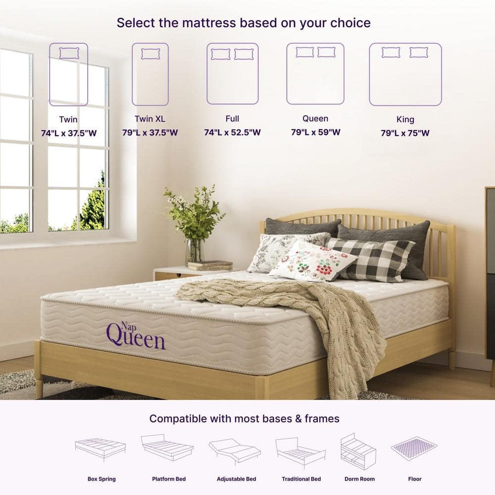 NapQueen 8" Full Size White Innerspring Mattress
