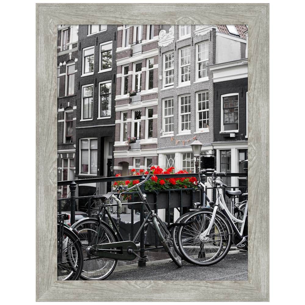 Dove Greywash Narrow Rustic Wood Wall Picture Frame