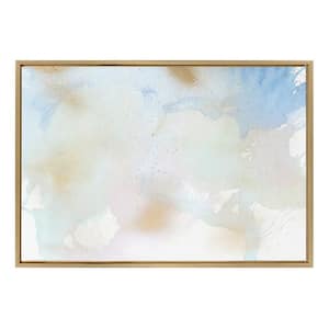 "Sylvie Muted Marble Abstract" by Mentoring Positives 1-Piece Framed Canvas Abstract Art Print 33.00 in. x 23.00 in.