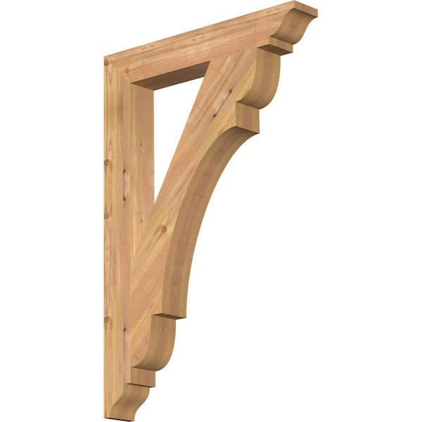 Ekena Millwork 3.5 in. x 36 in. x 24 in. Western Red Cedar Olympic Traditional Smooth Bracket