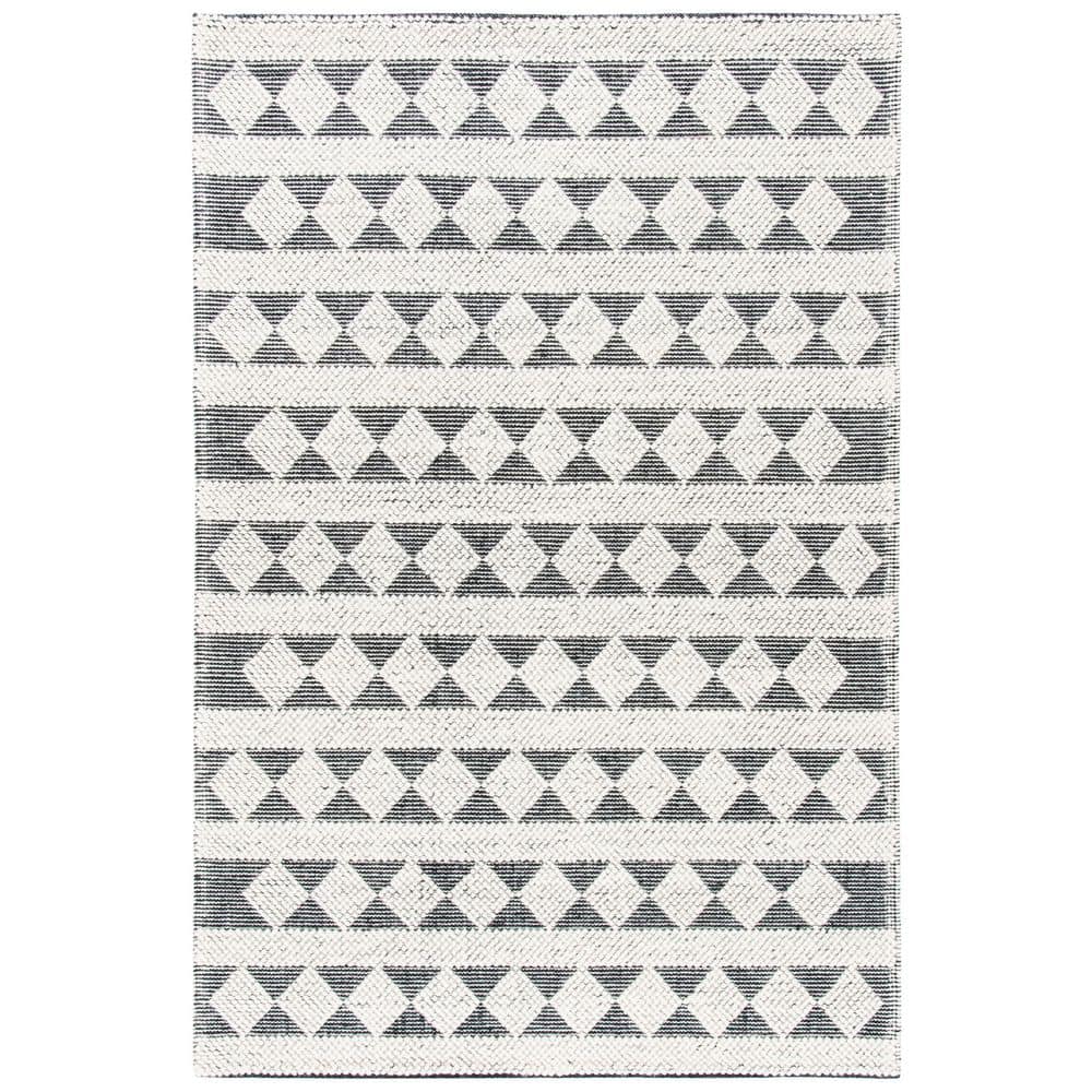 Natura 5 ft. x 8 ft. Ivory/Black Solid Diamond Striped Area Rug price history on PriceWatchPro