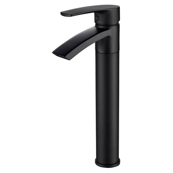Eisen Home Ariana 12 in. Single-Handle Single-Hole Vessel Bathroom Faucet with Swivel Spout in Matte Black