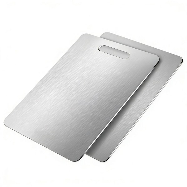 2-Pack 18 in. 100% Pure Titanium Cutting Boards, Non-Slip, Dishwasher Safe, Easy to Clean, Durable and Hygienic