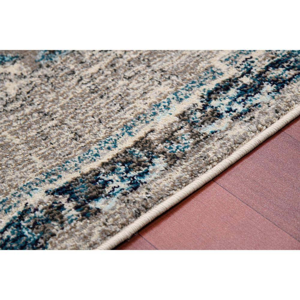 Rectangular Blue Stain-Resistant Synthetic Area Rug