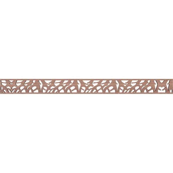 Ekena Millwork Manton Fretwork 0.375 in. D x 46.375 in. W x 4 in. L Walnut Wood Panel Moulding