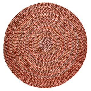 Revere Brilliant Red 6 ft. x 6 ft. Round Indoor/Outdoor Braided Area Rug