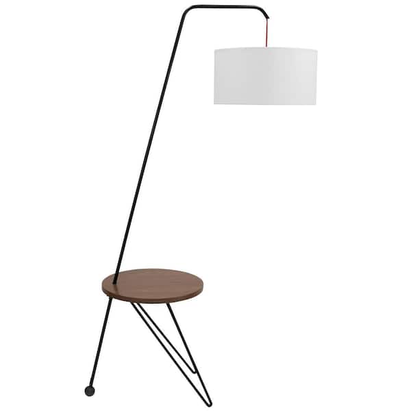 Floor Lamp With Round Table On 58, Walnut Floor Lamp Contemporary
