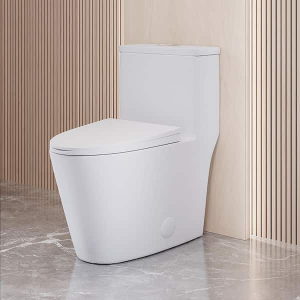 Swiss Madison Dreux 1-piece 1/1.28 GPF Dual Flush Elongated Toilet in White Seat Included