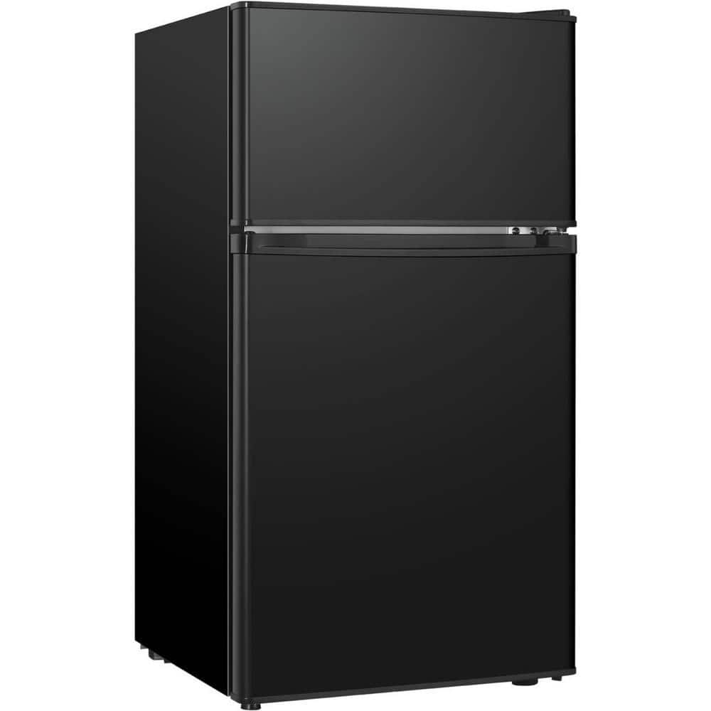 17.68 in. 3.2 cu.ft. Mini Refrigerator in Black with Freezer, 5 Settings Temperature Adjustable