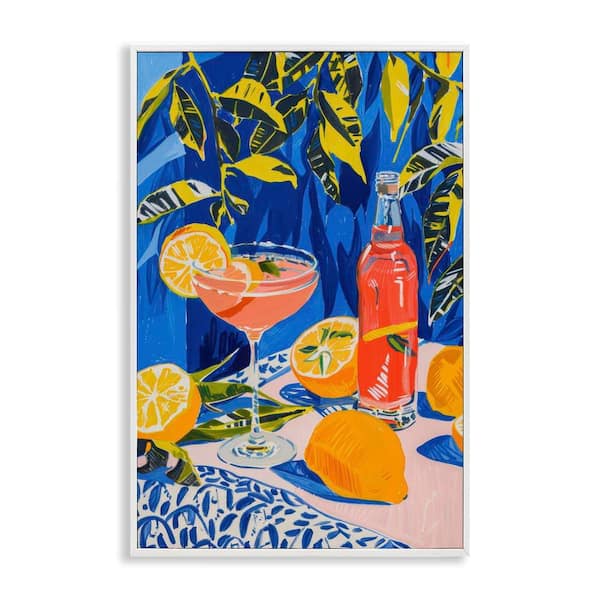 Stupell Industries Citrus Cocktail Still Life by LSR Design Studio White Framed Food Giclee Art Print 30 in. x 20 in.