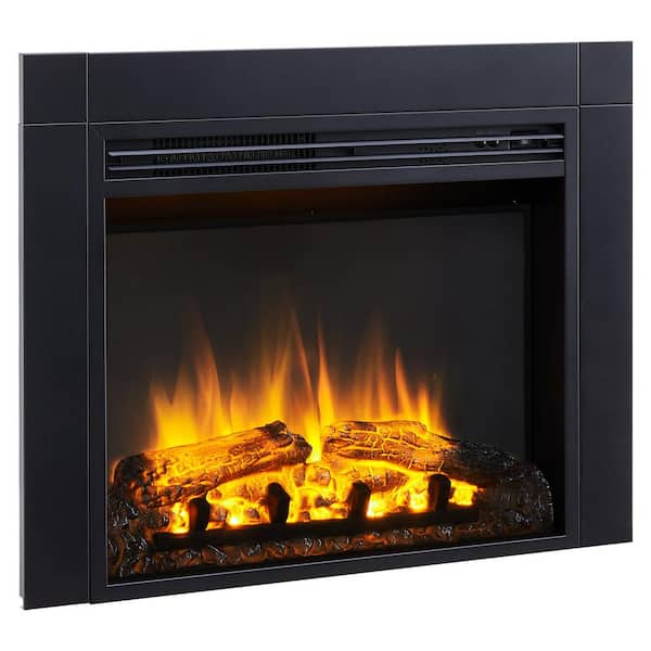 Unbranded 28 in. Ventless Electric Fireplace Insert in Black with Remote Control, 750-Watt/1500-Watt