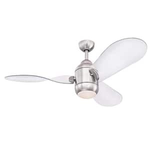 Josef 48 in. LED Brushed Nickel DC Motor Ceiling Fan with Light Fixture and Remote Control