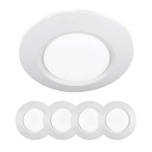 I Can't Believe It's Not Recessed 7.5 in. 1-Light White LED Flush Mount (4-Pack)
